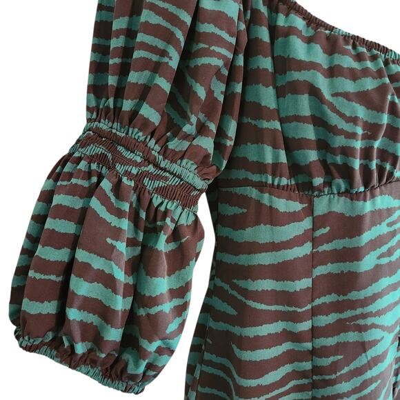 Nasty Gal zebra print dress green & black size 6 NWT - Picture 4 of 9